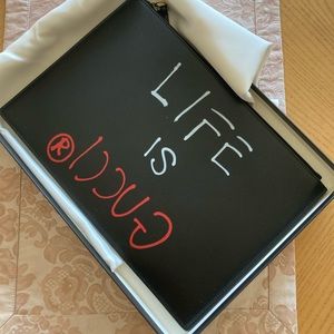 New! life is Gucci clutch bag
